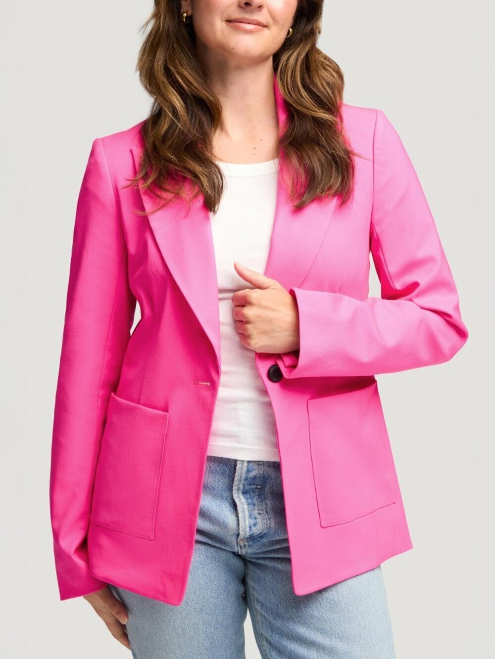 ARGENT Supermajority Hot Pink Seasonless Wool Blazer Size 6
